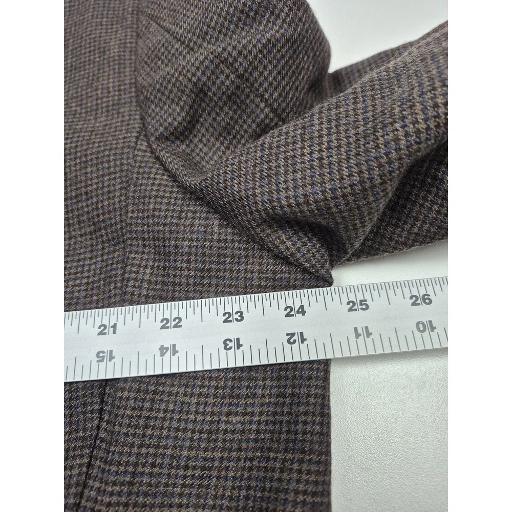Lauren Ralph Lauren Blazer Mens 46R Brown Wool Houndstooth Tweed Sport Coat